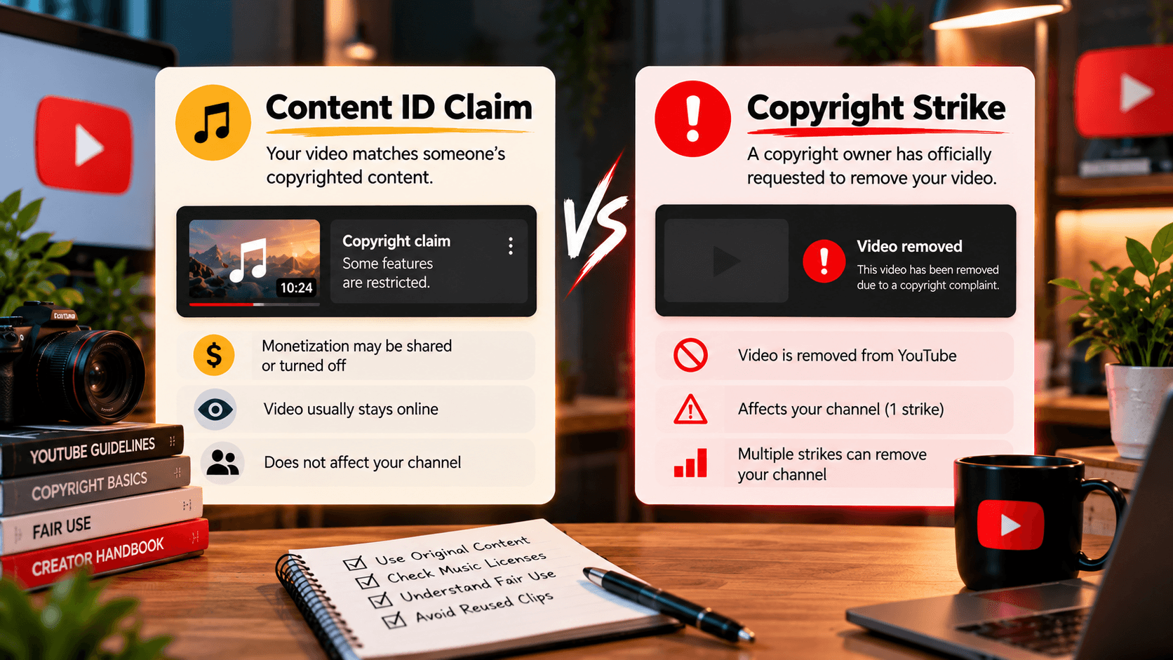 YouTube Copyright Strikes and Content ID Claims: What They Mean and How to Avoid Them